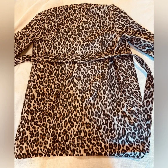 Chico’s Leopard Pattern Coat w/ Belt Women’s Size 2 Statement Bold RN #79984 - Picture 11 of 13